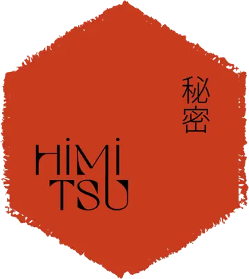 The Himitsu stamp: a torn vermilion hexagon carrying the name Himitsu and the Japanese characters 秘密, meaning secret